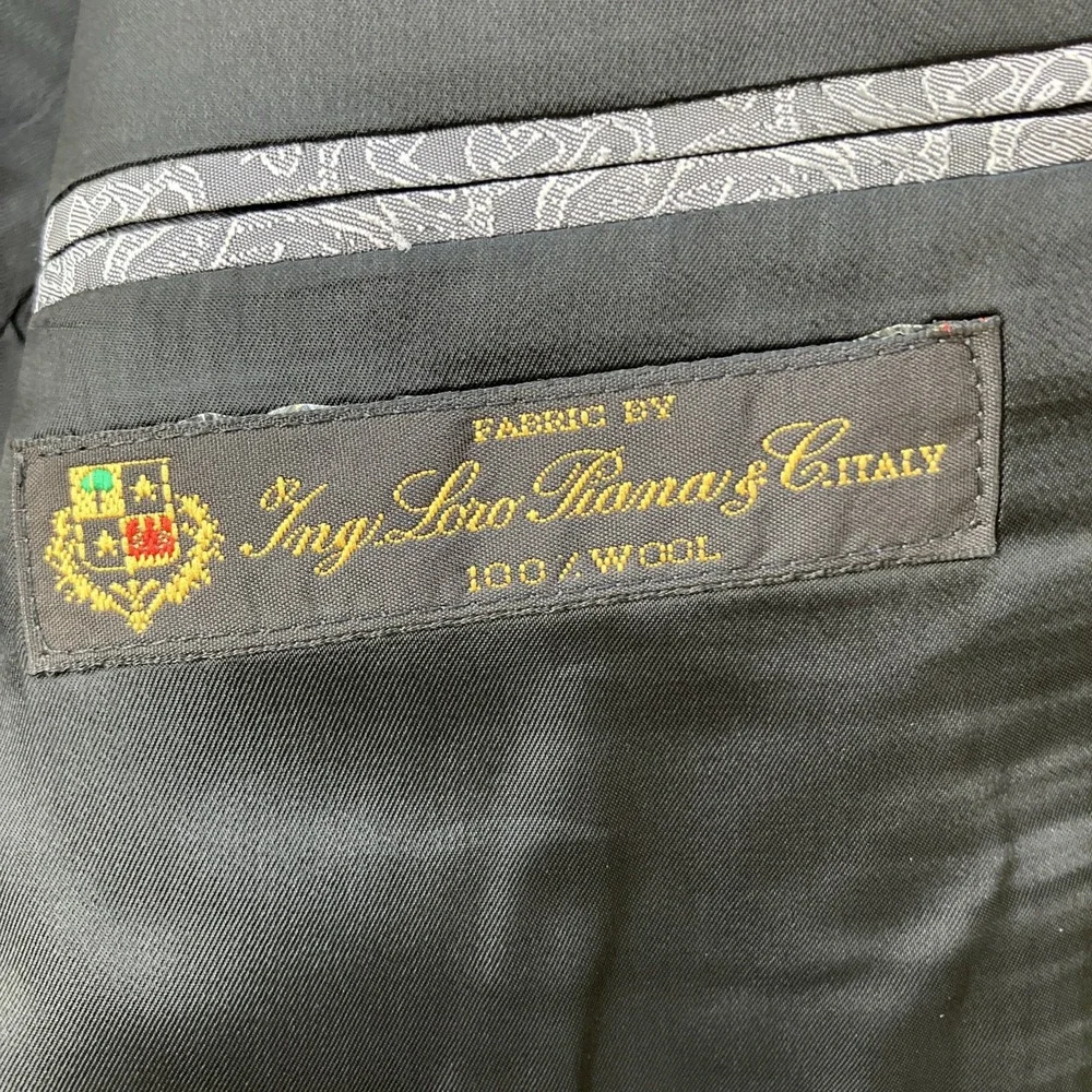 Loro Piana Joseph Abboud Men's Sport Coat Blazer 2 Button Black Wool 46 Made USA